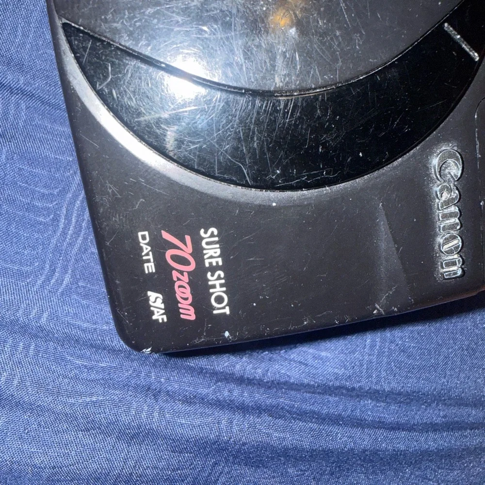 Canon Sure Shot 70 Zoom 35mm Film Point and Shoot Camera Damaged Corner See Pics